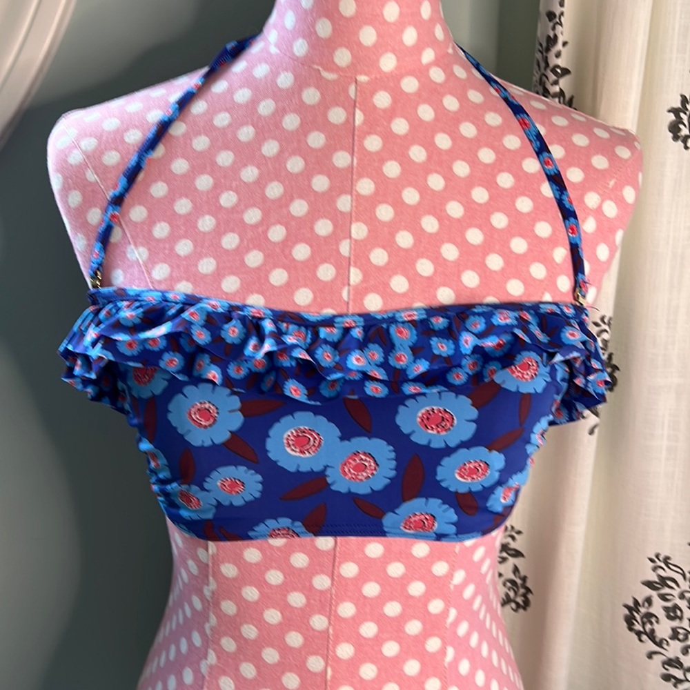 Kate Spade Ruffle Bandeau Bikini Top Size M